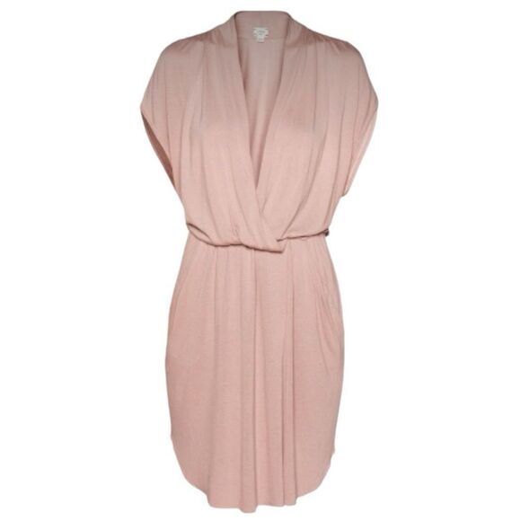 Wilfred Aritzia Blush Pink Drape Front Knee Length Dress Sz S - Picture 2 of 14